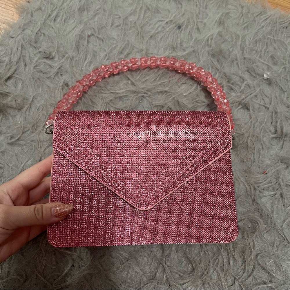 AKIRA Pink Glitter Handbag